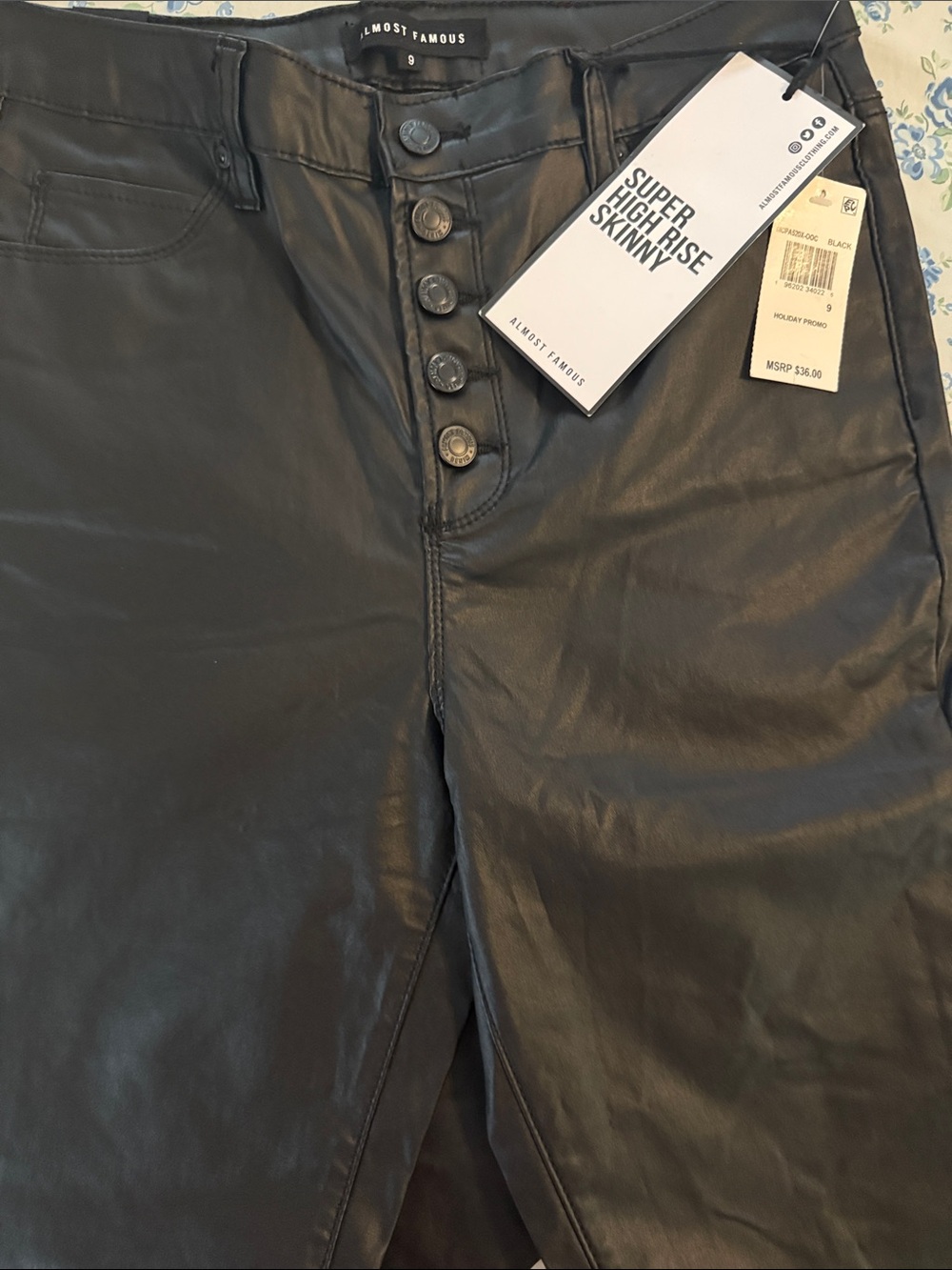 Almost Famous Black Faux Leather Pants
